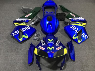 Custom 2003-2004 Honda CBR600RR Motorcycle Fairings - Blue Yellow Green MoviStar UK
