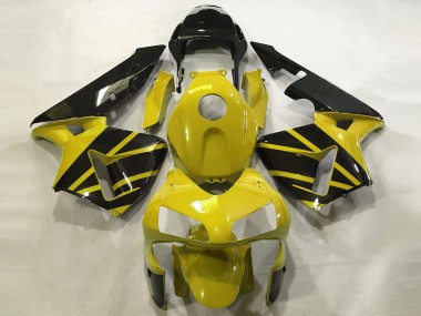 Custom 2003-2004 Honda CBR600RR Motorcycle Fairings - Mustard Yellow Glossy Black UK