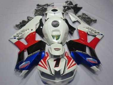 Custom 2013-2026 Honda CBR600RR Motorcycle Fairings - White Red Blue Black Number 1 UK