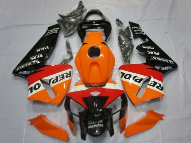 Custom 2005-2006 Honda CBR600RR Motorcycle Fairings - Orange Red White Black Repsol OEM Style UK