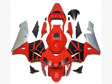 Custom 2003-2004 Honda CBR600RR Motorcycle Fairings - Silver Red Glossy Black OEM Style UK