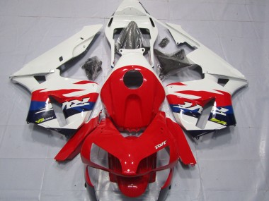 Custom 2003-2004 Honda CBR600RR Motorcycle Fairings - White Red Blue RVF Style UK