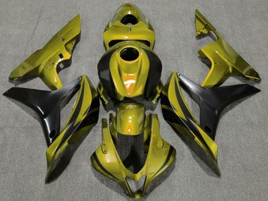 Custom 2007-2008 Honda CBR600RR Motorcycle Fairings - Gold Matte Black OEM Style UK