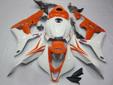 Custom 2007-2008 Honda CBR600RR Motorcycle Fairings - White Orange HRC UK