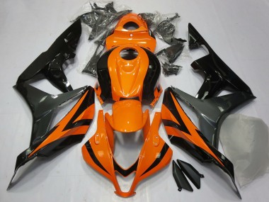 Custom 2007-2008 Honda CBR600RR Motorcycle Fairings - Orange Grey Glossy Black UK