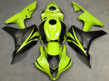 Custom 2007-2008 Honda CBR600RR Motorcycle Fairings - Neon Yellow Matte Black OEM Style UK