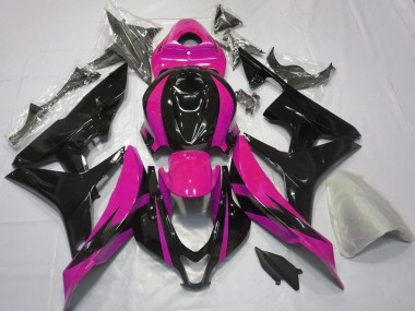 Custom 2007-2008 Honda CBR600RR Motorcycle Fairings - Pink Glossy Black OEM Style UK