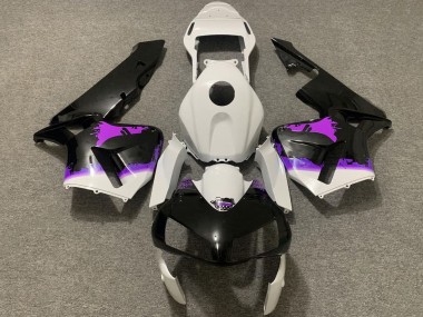 Custom 2003-2004 Honda CBR600RR Motorcycle Fairings - White Purple Glossy Black Splatter UK