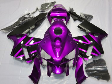 Custom 2005-2006 Honda CBR600RR Motorcycle Fairings - Purple Glossy Black Design UK