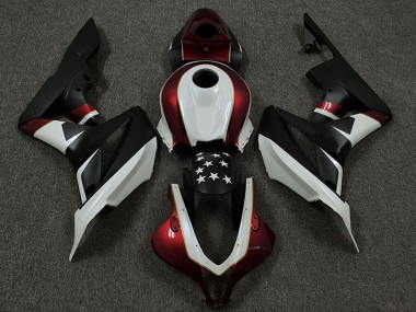Custom 2009-2012 Honda CBR600RR Motorcycle Fairings - White Red Matte Black Star UK