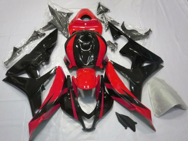 Custom 2007-2008 Honda CBR600RR Motorcycle Fairings - Red Glossy Black OEM Style UK