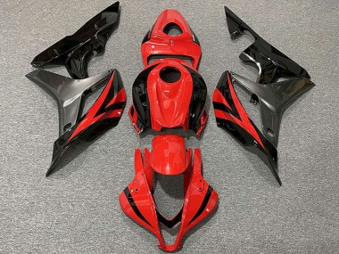 Custom 2007-2008 Honda CBR600RR Motorcycle Fairings - Grey Red Glossy Black OEM Style UK