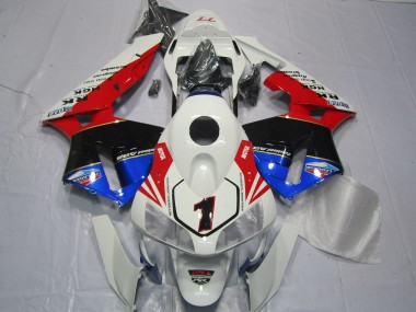 Custom 2003-2004 Honda CBR600RR Motorcycle Fairings - White Red Blue Glossy Black EuroBet UK