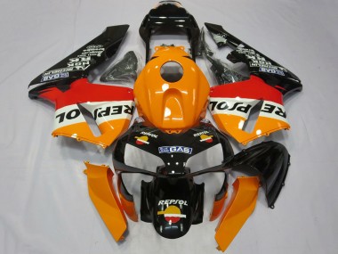 Custom 2003-2004 Honda CBR600RR Complete Motorcycle Fairings - Orange White Red Glossy Black Repsol UK