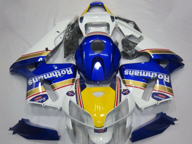 2005-2006 Honda CBR600RR Motorcycle Fairings - White Blue Yellow Rothmans UK