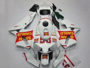 Custom 2003-2004 Honda CBR600RR Motorcycle Fairings - White Red Yellow San Carlo 58 UK