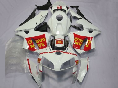 Custom 2005-2006 Honda CBR600RR Motorcycle Fairings - White Red Yellow San Carlo 58 UK