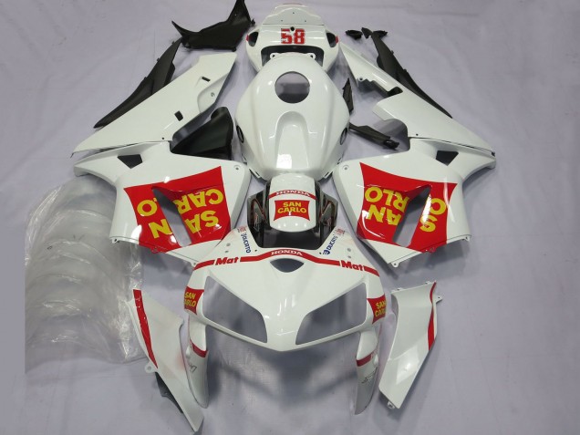 2005-2006 Honda CBR600RR Motorcycle Fairings - White Red Yellow San Carlo 58 UK