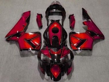Custom 2003-2004 Honda CBR600RR Motorcycle Fairings - Red Glossy Black UK
