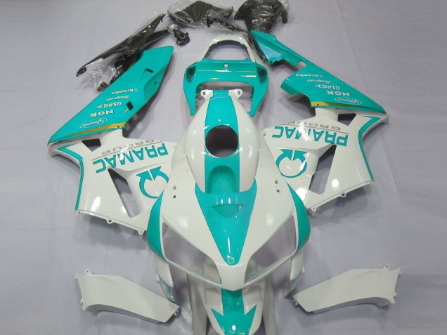 2005-2006 Honda CBR600RR Motorcycle Fairings - White Teal Pramac UK