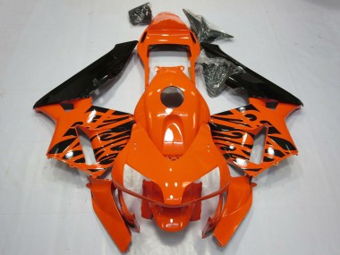 Custom 2003-2004 Honda CBR600RR Motorcycle Fairings - Orange Glossy Black Tribal UK