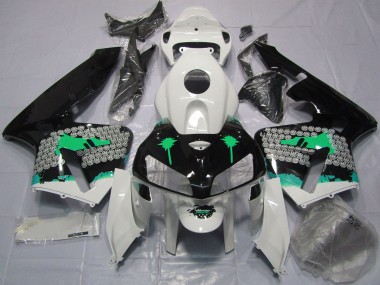 Custom 2005-2006 Honda CBR600RR Motorcycle Fairings - Turquoise Splatter on Glossy Black UK