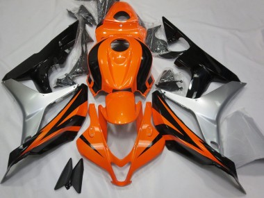 Custom 2007-2008 Honda CBR600RR Motorcycle Fairings - Silver Orange Glossy Black OEM Style UK