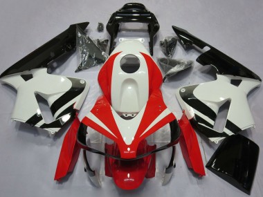 Custom 2003-2004 Honda CBR600RR Motorcycle Fairings - White Red Glossy Black OEM Style UK