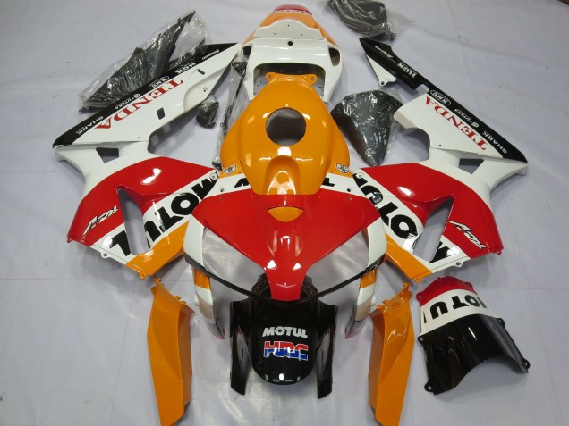 2005-2006 Honda CBR600RR Motorcycle Fairings - White Repsol UK