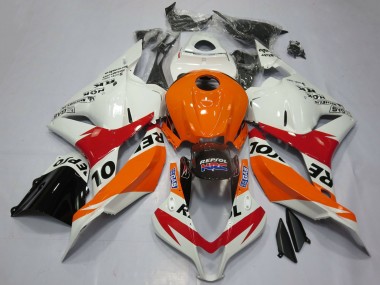 Custom 2009-2012 Honda CBR600RR Motorcycle Fairings - Orange White Red Glossy Black Repsol UK