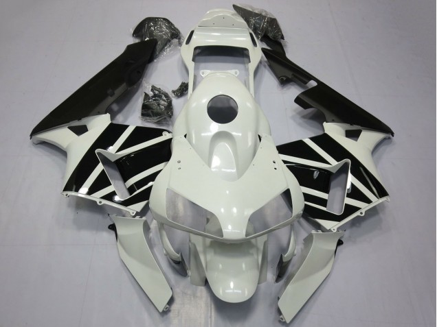 2003-2004 Honda CBR600RR Motorcycle Fairings - White Glossy Black OEM Style UK