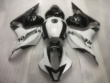 Custom 2009-2012 Honda CBR600RR Motorcycle Fairings - White Glossy Black Repsol UK