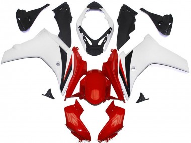 Custom 2011-2013 Honda CBR600F Abs Motorcycle Fairings - White Red Glossy Black UK