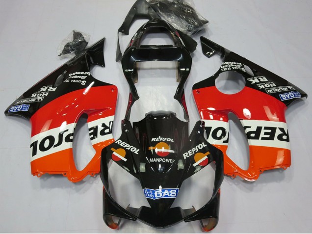 2001-2003 Honda CBR600 F4i Motorcycle Fairings - Orange White Red Glossy Black Repsol UK
