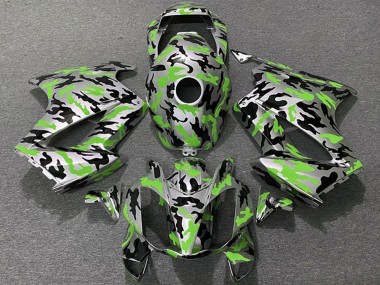 Custom 2002-2013 Honda VFR 800 Motorcycle Fairings - Green Camouflage UK