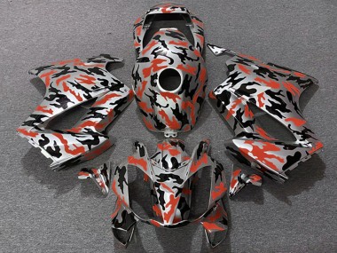 Custom 2002-2013 Honda VFR 800 Motorcycle Fairings - Red Camouflage UK