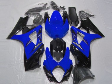 Custom 2007-2008 Suzuki GSXR 1000 Motorcycle Fairing - Blue Glossy Black UK