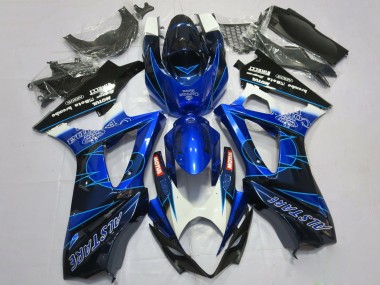 Custom 2007-2008 Suzuki GSXR 1000 Motorcycle Fairings - Blue Black Corona UK
