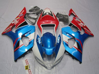 Custom 2003-2004 Suzuki GSXR 1000 Motorcycle Fairings - Red Blue White UK