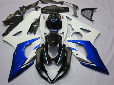 Custom 2005-2006 Suzuki GSXR 1000 Motorcycle Fairings - White Blue Black UK