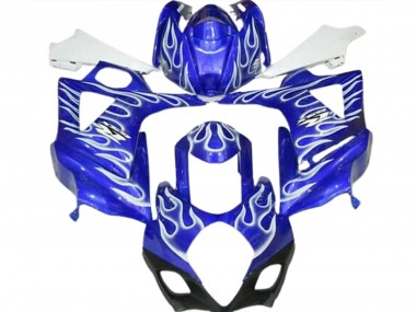 Custom 2007-2008 Suzuki GSXR 1000 Motorcycle Fairings - Blue White Flame UK
