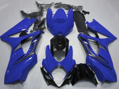 Custom 2007-2008 Suzuki GSXR 1000 Motorcycle Fairings - Blue Glossy Black OEM Style UK