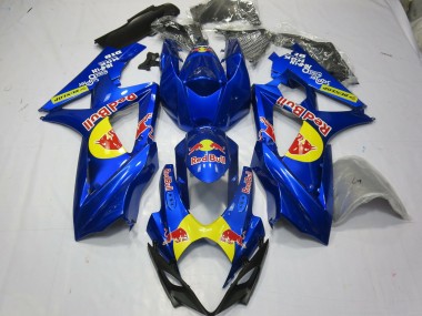 Custom 2007-2008 Suzuki GSXR 1000 Motorcycle Fairings - Blue Yellow Red Bull UK