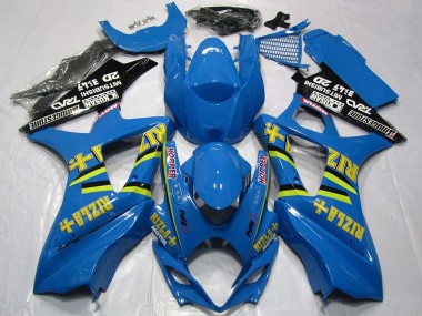 Custom 2007-2008 Suzuki GSXR 1000 Motorcycle Fairing - Blue Gold Black Rizla UK