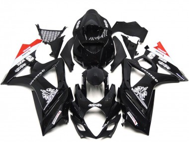 Custom 2007-2008 Suzuki GSXR 1000 Motorcycle Fairings - Glossy Black White Red UK