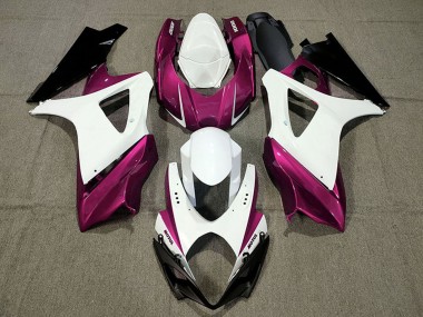 Custom 2007-2008 Suzuki GSXR 1000 Motorcycle Fairings - White Pink Black UK