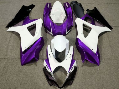 Custom 2007-2008 Suzuki GSXR 1000 Motorcycle Fairings - White Purple Black UK