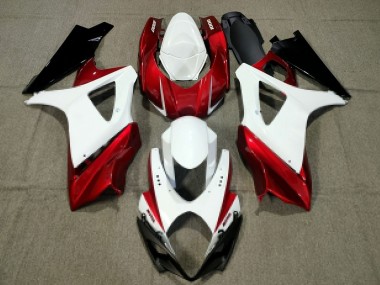 Custom 2007-2008 Suzuki GSXR 1000 Motorcycle Fairing - White Red Black UK