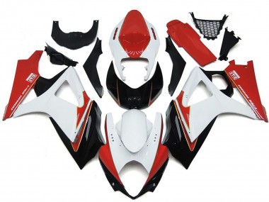 Custom 2007-2008 Suzuki GSXR 1000 Motorcycle Fairings - White Red Black UK
