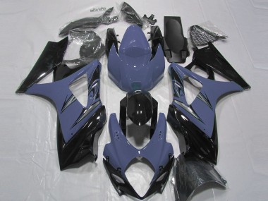 Custom 2007-2008 Suzuki GSXR 1000 Motorcycle Fairings - Dark Blue Glossy Black UK